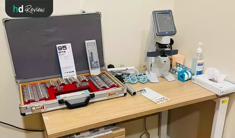 อุปกรณ์ตรวจวัดสายตาก่อนทำเลสิกเทคนิค SBK ที่ โรงพยาบาลปิยะเวท